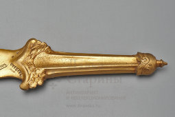 Антикварный бронзовый нож для писем «Французский солдат Первой мировой войны», автор Эрнест Санглан, Франция, 1910-е