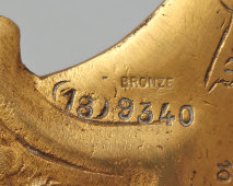 Антикварный бронзовый нож для писем «Французский солдат Первой мировой войны», автор Эрнест Санглан, Франция, 1910-е