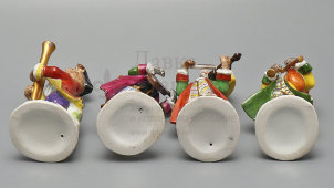 Комплект статуэток «Собачий оркестр», фарфор, Европа, 1-я пол. 20 в.