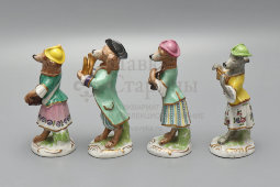 Комплект статуэток «Собачий оркестр», фарфор, Европа, 1-я пол. 20 в.