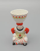 Пашотница, подставка для яйца «Клоун» из сервиза «Клоунада», автор Орлов С. М., фарфор, Вербилки, 1951-54 гг.