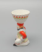 Пашотница, подставка для яйца «Клоун» из сервиза «Клоунада», автор Орлов С. М., фарфор, Вербилки, 1951-54 гг.