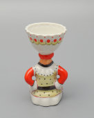 Пашотница, подставка для яйца «Клоун» из сервиза «Клоунада», автор Орлов С. М., фарфор, Вербилки, 1951-54 гг.