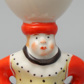 Пашотница, подставка для яйца «Клоун» из сервиза «Клоунада», автор Орлов С. М., фарфор, Вербилки, 1951-54 гг.