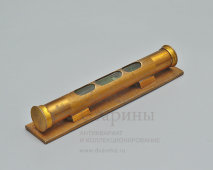 Маленький антикварный строительный уровень, латунь, стекло, Европа, н. 20 в.