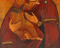 Старинная икона Богоматери «Владимирская», Россия, начало 20 века