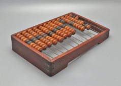 Большие старинные деревянные счеты с декоративными накладками, 1-я треть 20 в., Россия