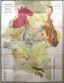 Старинная геологическая карта европейской России большого размера, 1892 год