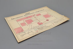 Схема водоснабжения промышленного предприятия с экспликацией, бумага, СССР, 1950-60 гг.