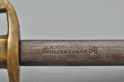Антикварная точилка для ножей, мусат с латунной ручкой, нержавеющая сталь, компания Zwilling J. A. Henckels, Золинген, Германия, 1900-е
