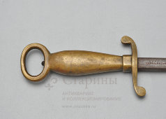 Антикварная точилка для ножей, мусат с латунной ручкой, нержавеющая сталь, компания Zwilling J. A. Henckels, Золинген, Германия, 1900-е