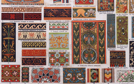 Старинная гравюра «Орнаменты разных культур и эпох», бумага, Брокгауз и Ефрон​, Санкт-Петербург, 1890-1907 гг.