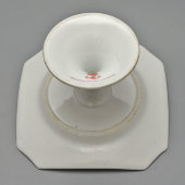 Старинное блюдо на ножке «Отступление Наполеона из Москвы», фарфор, Гарднер, 1870-1900 гг.