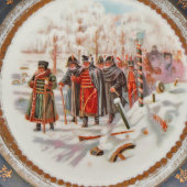 Старинное блюдо на ножке «Отступление Наполеона из Москвы», фарфор, Гарднер, 1870-1900 гг.