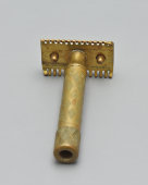 Винтажный набор для безопасной бритвы, бритвенный станок Gillette Old Type, латунь, США, 1940-е