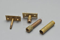 Винтажный набор для безопасной бритвы, бритвенный станок Gillette Old Type, латунь, США, 1940-е