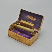 Винтажный набор для безопасной бритвы, бритвенный станок Gillette Old Type, латунь, США, 1940-е