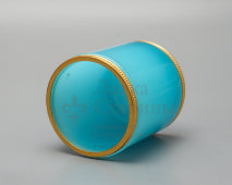 Винтажный стакан из опалинового муранского стекла с окантовкой из позолоченной бронзы, Италия, 1-я пол. 20 в.