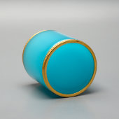 Винтажный стакан из опалинового муранского стекла с окантовкой из позолоченной бронзы, Италия, 1-я пол. 20 в.