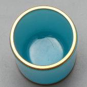 Винтажный стакан из опалинового муранского стекла с окантовкой из позолоченной бронзы, Италия, 1-я пол. 20 в.