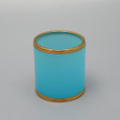 Винтажный стакан из опалинового муранского стекла с окантовкой из позолоченной бронзы, Италия, 1-я пол. 20 в.