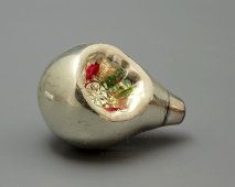 Игрушка для новогодней ёлки «Лампочка. Цветок», стекло, СССР, 1970-е