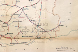 Старинная почтово-телеграфная карта Келецкой губернии (Польша), картографич. зав. П. Ф. Петш, Санкт-Петербург, 1900-е