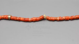 Коралловые бусы, натуральный антикварный коралл, Россия, 19 в.
