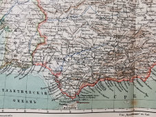 Старинная карта «Испания и Португалия», Большая энциклопедия, масштаб 1:4 500 000, Санкт-Петербург, 1900-е