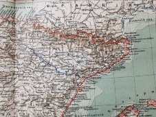 Старинная карта «Испания и Португалия», Большая энциклопедия, масштаб 1:4 500 000, Санкт-Петербург, 1900-е