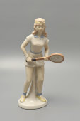 Статуэтка «Теннисистка», фарфоровая мануфактура Wagner&Apel, ГДР, 1951-74 гг.
