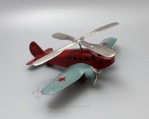 Советская детская механическая игрушка «Самолет», СССР