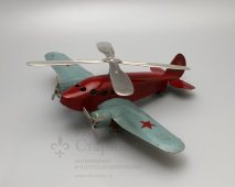 Советская детская механическая игрушка «Самолет», СССР