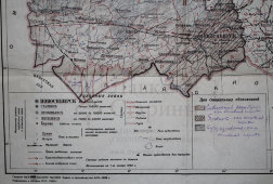 Советская схематическая административная карта Новосибирской области, 1940 г. 