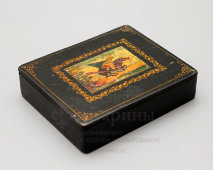 Агитационная лаковая шкатулка папье-маше «В атаку!» (агитлак), СССР, сер. 20 в.