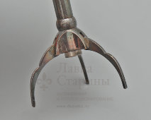 Старинные щипцы для оливок и маслин, захват с тремя зубцами «Шестилистник», посеребренный металл, Франция, нач. 20 в.
