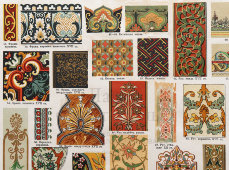 Старинная гравюра «Орнамент», бумага, Брокгауз и Ефрон​, Санкт-Петербург, 1890-1907 гг.