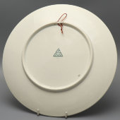 Настенная декоративная агитационная тарелка «Рабочий класс», фаянс, Песоченская фабрика, 1926 г.