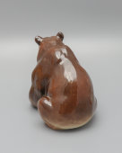 Статуэтка «Медведь бурый»​, скульптор Веселов  П. П., ЛФЗ, 1992-2001 гг.