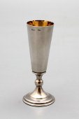 Рюмка с гравировкой «Букет цветов», советское серебро, 875 проба, Киев, 1953 г.