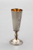 Рюмка с гравировкой «Букет цветов», советское серебро, 875 проба, Киев, 1953 г.