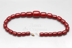 Красные дамские бусы, бакелит, СССР, 1950-60 гг.