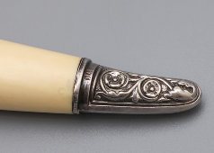 Антикварный сервировочный набор, серебро 925 пр., серебрение, кость, Англия, 1887-88 гг.