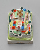 Шкатулка «Русский городок» (Китеж-град), скульптор Малышева Н. А., фарфор, Дулево, 1956 г.