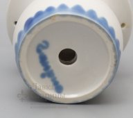 Основание фарфоровой настольной лампы, абажур, скульптор Н. Н. Ганрио, подпись автора, Вербилки, 1950-60 гг.