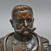 Настольный бюст немецкого генерала-фельдмаршала фон Гинденбурга, скульптор Отто Шмидт-Хофер, шпиатр, Европа, 1910-е
