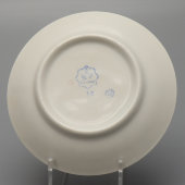 Чашка с блюдцем, чайная пара из агитационного сервиза «Серп и молот», Полонский фарфоровый завод, 1950-е