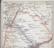 Старинная карта Астраханской губернии России, бумага, багет, к. 19 в., н. 20 в.