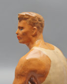 Статуэтка «Механизатор» (Тракторист), скульптор Боголюбов В. Я., керамика, Гжельский керамический завод, 1960-е