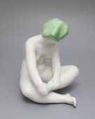 Статуэтка «На солнышке» (Обнаженная в платке), скульптор Богданова О. М., Дулево, 1950-60 гг.